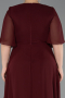 Robe de Soirée Grande Taille Longue Mousseline Rouge Bordeaux ABU5180