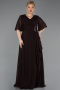 Robe de Soirée Grande Taille Longue Mousseline Brun ABU5180