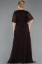 Robe de Soirée Grande Taille Longue Mousseline Brun ABU5180