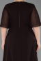 Robe de Soirée Grande Taille Longue Mousseline Brun ABU5180