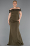 Robe de Soirée Grande Taille Longue Kaki ABU6302