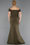 Robe de Soirée Grande Taille Longue Kaki ABU6302