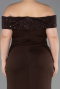 Robe de Soirée Grande Taille Longue Brun ABU6302