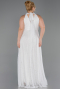 Robe de Soirée Grande Taille Longue Dantelle Blanc ABU6330