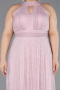 Robe de Soirée Grande Taille Longue Dantelle Poudre ABU6330