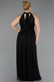Robe de Soirée Grande Taille Longue Dantelle Noir ABU6330