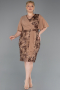 Robe De Invitation Grande Taille Midi Squameuse Cuivre ABK2666