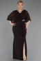 Robe De Soirée Grande Taille Longue Brun ABU2857
