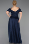 Robe de Soirée Grande Taille Longue Bleu Marine ABU6333