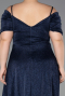 Robe de Soirée Grande Taille Longue Bleu Marine ABU6333