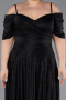Robe de Soirée Grande Taille Longue Noir ABU6333