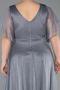 Robe De Soirée Grande Taille Longue Anthracite ABU5323