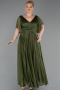 Robe De Soirée Grande Taille Longue Kaki ABU5323
