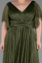 Robe De Soirée Grande Taille Longue Kaki ABU5323
