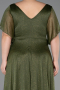 Robe De Soirée Grande Taille Longue Kaki ABU5323