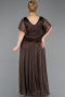Robe De Soirée Grande Taille Longue Brun ABU5323