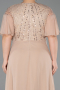 Robe de Soirée Grande Taille Longue Mousseline Or ABU6340