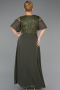 Robe de Soirée Grande Taille Longue Mousseline Kaki ABU6340