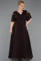 Robe de Soirée Grande Taille Longue Mousseline Brun ABU6340