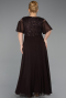 Robe de Soirée Grande Taille Longue Mousseline Brun ABU6340
