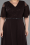 Robe de Soirée Grande Taille Longue Mousseline Brun ABU6340