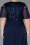 Robe de Soirée Grande Taille Longue Mousseline Bleu Marine ABU6340