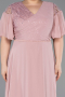 Robe de Soirée Grande Taille Longue Mousseline Poudre ABU6340