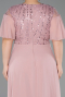 Robe de Soirée Grande Taille Longue Mousseline Poudre ABU6340