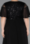 Robe de Soirée Grande Taille Longue Mousseline Noir ABU6340