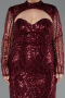 Robe De Soirée Grande Taille Longue Perlé Rouge Bordeaux ABU6357