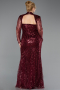 Robe De Soirée Grande Taille Longue Perlé Rouge Bordeaux ABU6357