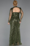 Robe De Soirée Grande Taille Longue Perlé Kaki ABU6357