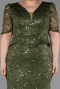 Robe de Soirée Grande Taille Longue Perlé Kaki ABU6334