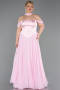 Robe de Soirée Grande Taille Longue Mousseline Poudre ABU5551