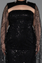 Robe De Soirée Grande Taille Longue Perlé Noir ABU6346