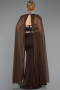 Robe De Soirée Grande Taille Longue Brun ABU6338