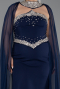 Robe De Soirée Grande Taille Longue Bleu Marine ABU6338