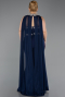 Robe De Soirée Grande Taille Longue Bleu Marine ABU6338