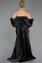 Robe De Soirée Grande Taille Longue Squameuse Noir ABU6312