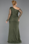Robe De Soirée Grande Taille Longue Dantelle Kaki ABU6339