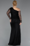 Robe De Soirée Grande Taille Longue Dantelle Noir ABU6339