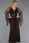 Robe De Soirée Grande Taille Longue Perlé Brun ABU6350