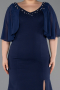 Robe De Soirée Grande Taille Longue Bleu Marine ABU6353