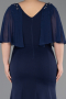Robe De Soirée Grande Taille Longue Bleu Marine ABU6353