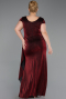 Robe de Soirée Grande Taille Longue Rouge Bordeaux ABU6362