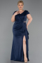 Robe de Soirée Grande Taille Longue Bleu Marine ABU6362