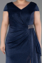 Robe de Soirée Grande Taille Longue Bleu Marine ABU6362