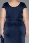 Robe de Soirée Grande Taille Longue Bleu Marine ABU6362