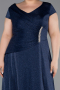Robe De Soirée Grande Taille Longue Bleu Marine ABU6363
