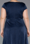 Robe De Soirée Grande Taille Longue Bleu Marine ABU6363